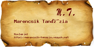 Marencsik Tanázia névjegykártya